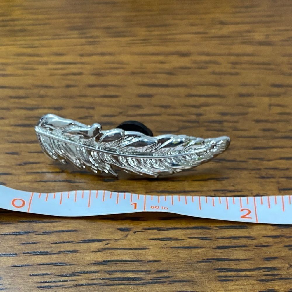Silver Feather Pin - Picture 10 of 10